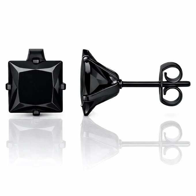 LGT Jewels Stud oorbellen Edelstaal Black Edition 4mm