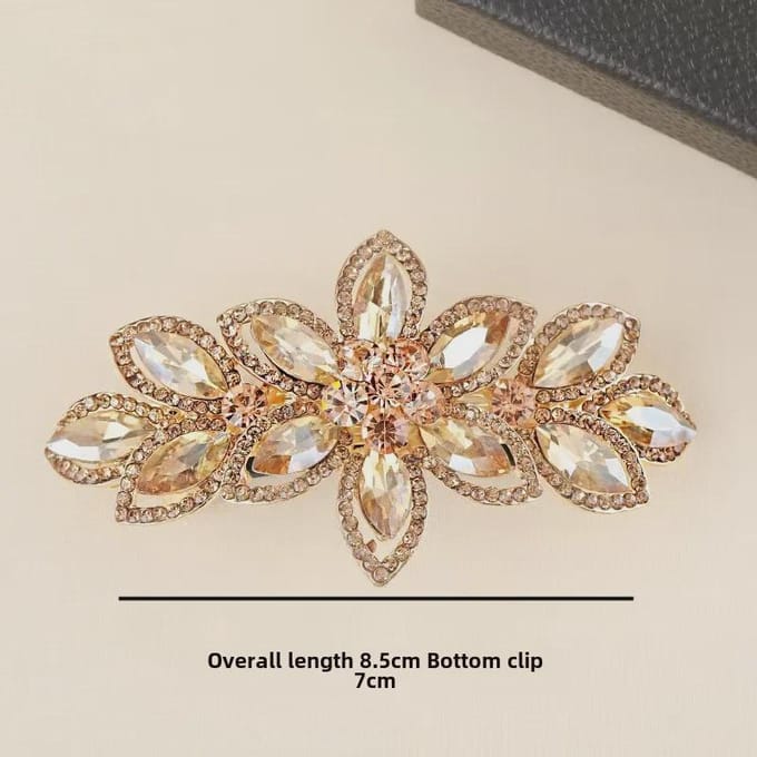Koreaanse Kristallen Bloem Haarspeld Clip - Groot Diamant Accent voor Paardenstaarten
