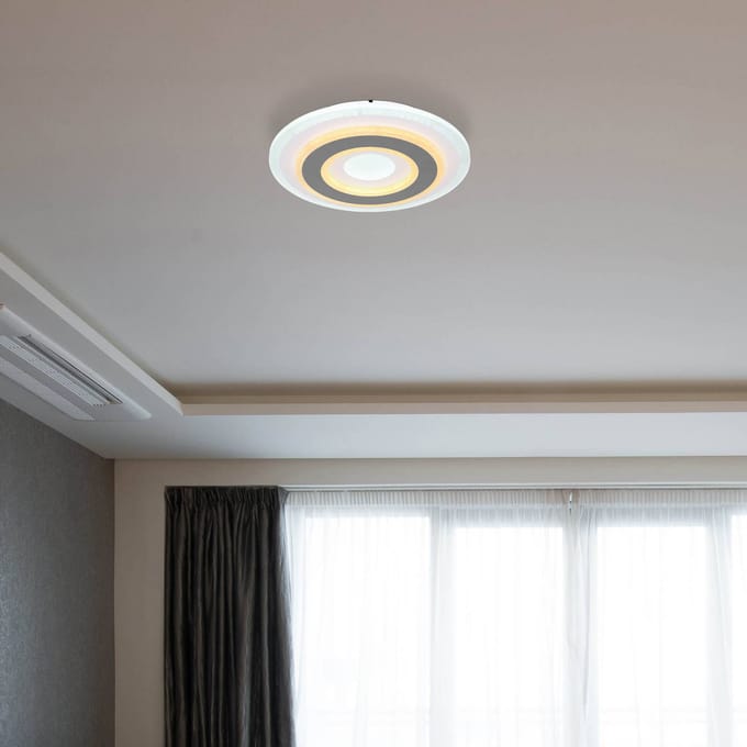 Globo LED plafondlamp Sabatino, Ø 30 cm, wit/antraciet, CCT