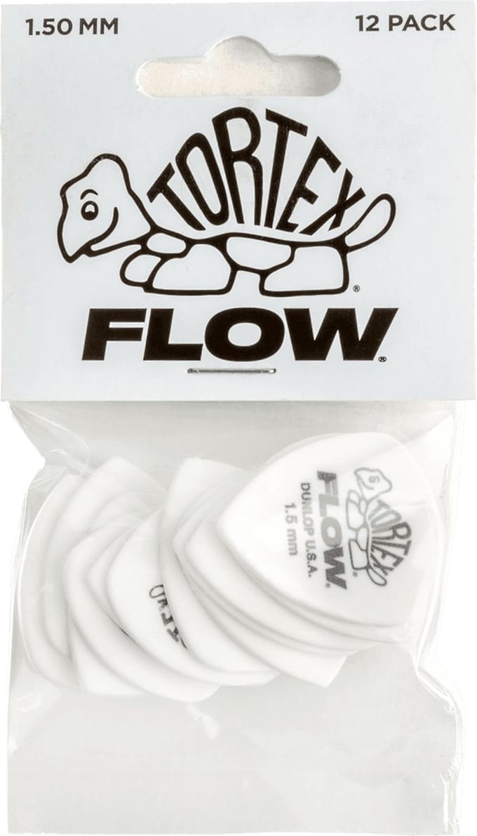 Jim Dunlop Tortex - Plectrums - Flow - 1,50 mm Wit - Player's Pack 12 Stuks