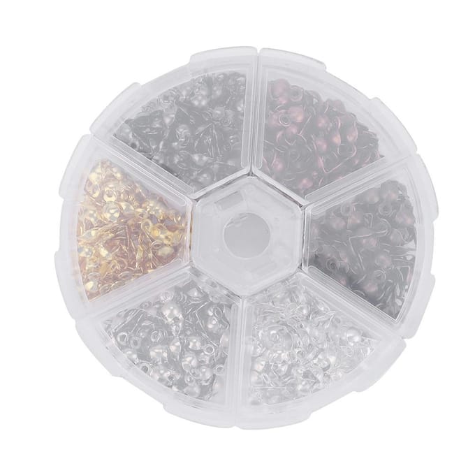 360pcs/boîte 6 Couleurs 5mm Calottes Embouts à Sertir Perles Conseils Kit de Fabrication de Bijoux gray