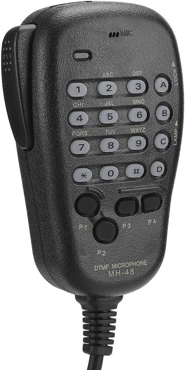 Draadloze Handmicrofoon - Communicatie Accessoire - Mobiele Radio - Vier Programmeerbare Toetsen - 14 x 8 x 7 cm - Zwart