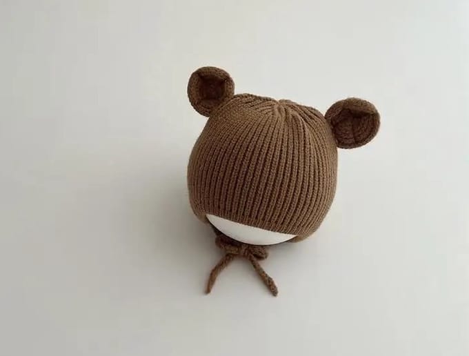 Ychee - Unisex Baby muts Teddy Bear - Beer - Oren - Muts - Baby - Kinderen - 6M-2jaar - Bruin