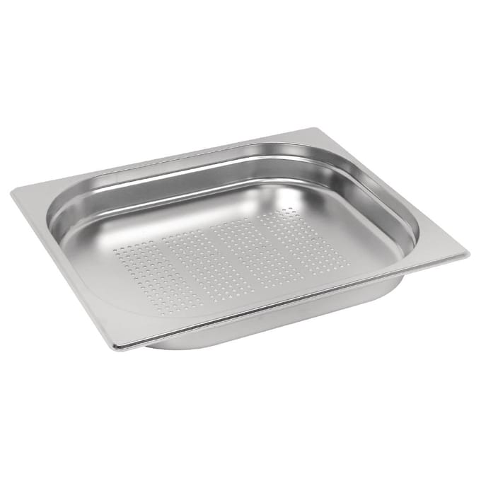 Vogue roestvrijstalen geperforeerde 1/2 gastronormbak 40mm