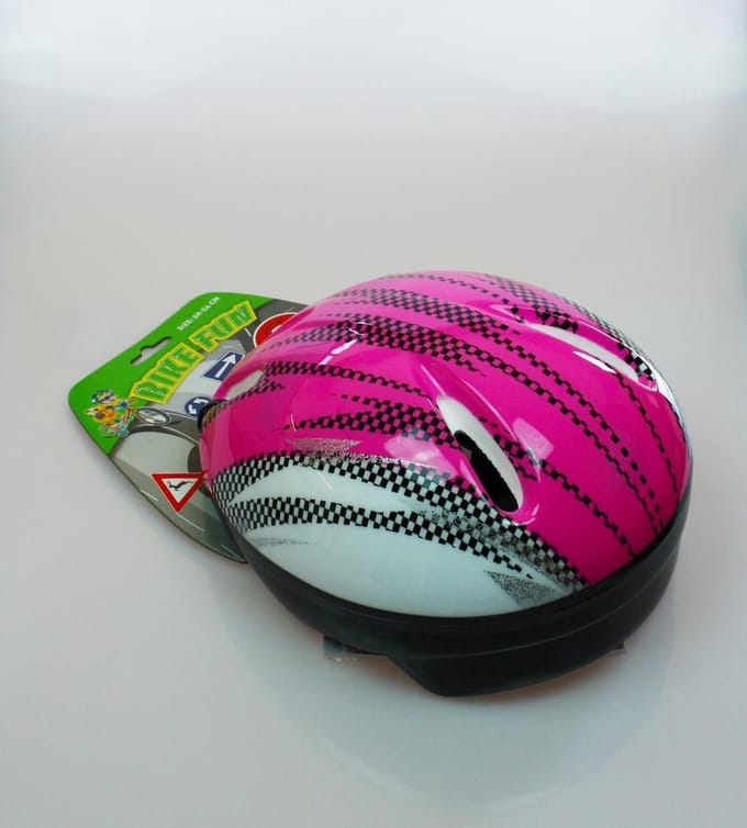 Bike Fun Kinderhelm M50-54 Roze Strepen