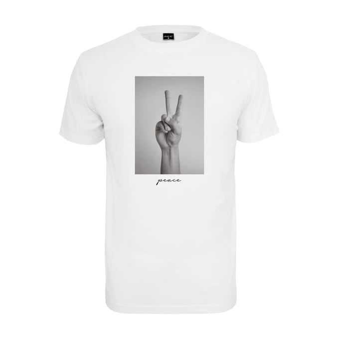 Mister Tee - Peace Sign Heren Tshirt - L - Wit