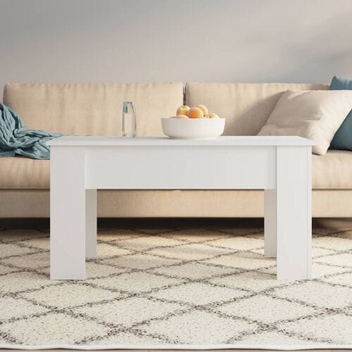 vidaXL - Salontafel - 101x49x52 - cm - bewerkt - hout - wit