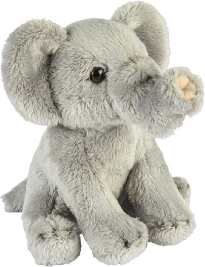 Ravensden - Pluche olifant knuffel - 15 cm - grijs - safaridieren