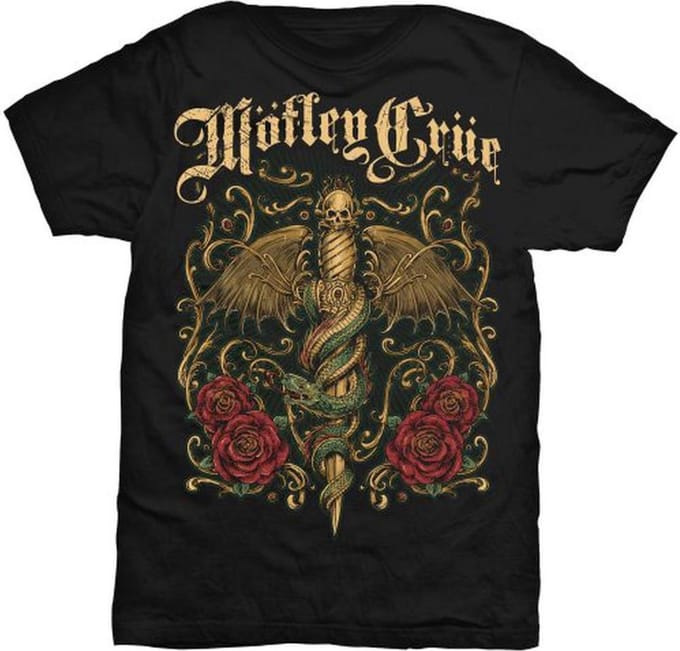 Motley Crue - Exquisite Dagger Heren Tshirt - M - Zwart