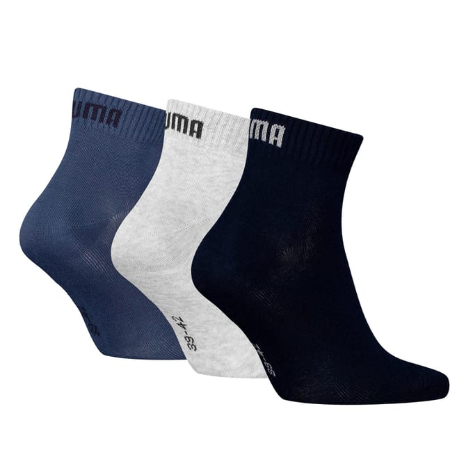 PUMA Quartersokken Unisex 3-Pack Navy / Grey / Nightshadow Blue