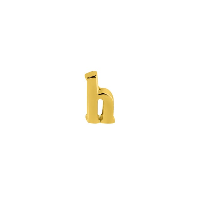 Goud Plated Oorknop Letter h