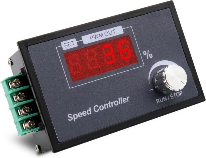 PWM DC Motor Snelheidsregelaar 6-60V met Digitale Display en Soft Start/Stop