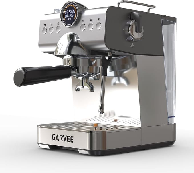 Compacte Pistonmachine met Melkopschuimer - Espressomachine - 20 Bar - 1.5 Liter - Snelverwarmend - 1200W
