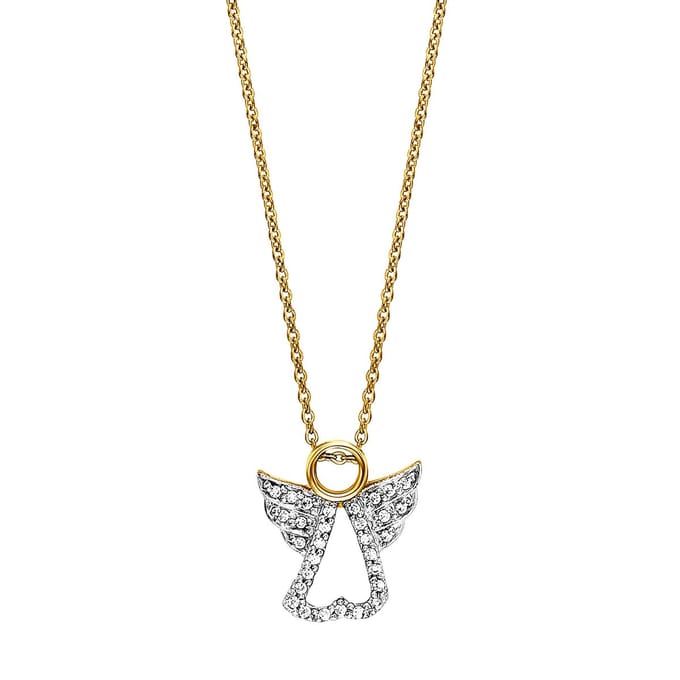 Julie Julsen Anhänger mit Kette 925/- Sterling Silber vergoldet mit Anhänger Engel