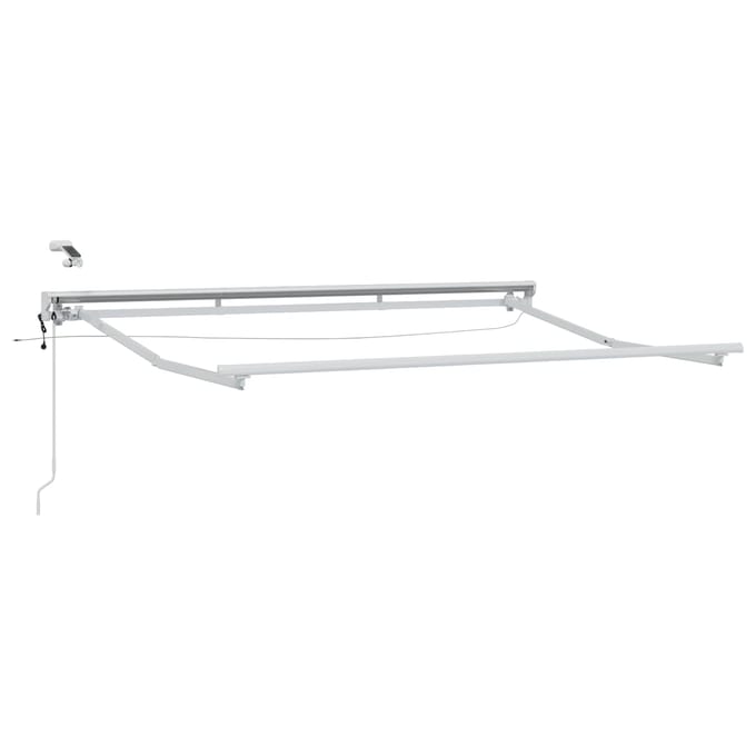 vidaXL - Elektrische - Zonnescherm - Frame - met - LED's - Wit - 3,5 - x - 2,5 - m