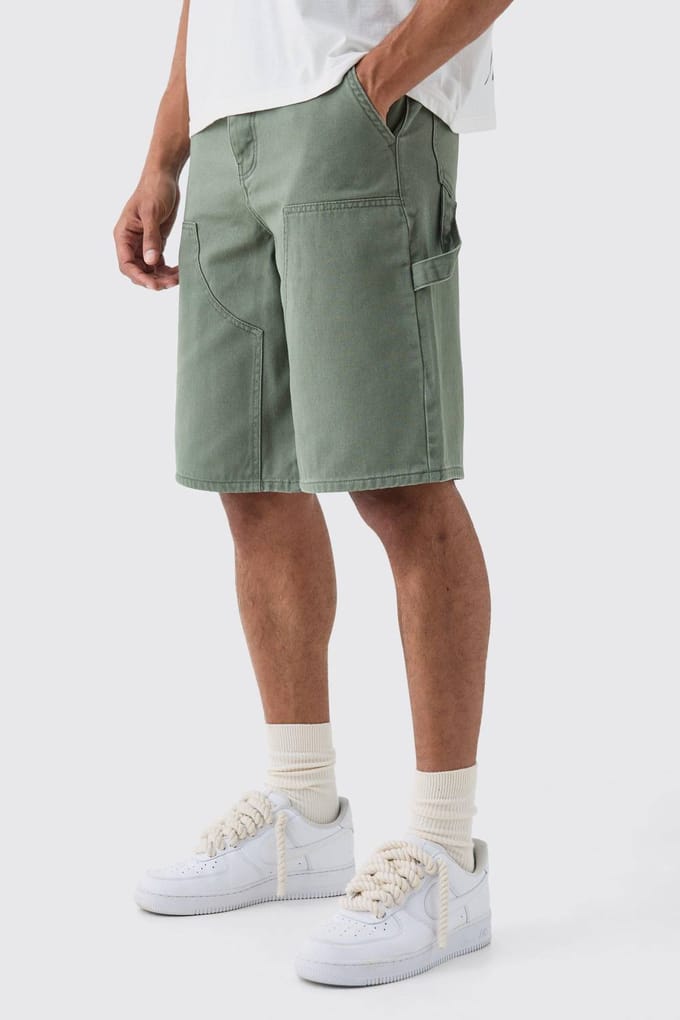 Regular Carpenter Overdyed Denim Jorts | Khaki | Size 28