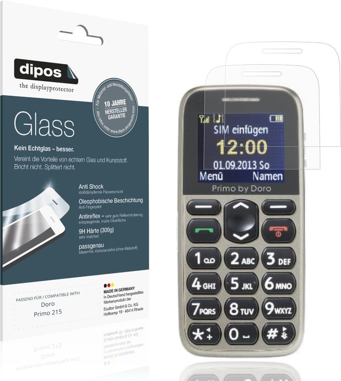 dipos – 2x Matte Pantserfolie geschikt voor Doro Primo 215 | 9H Screenprotector