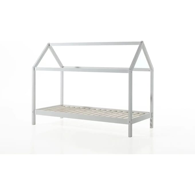 Vipack Kinderbed Dallas 90x200cm - Kajuitbed - Bed met Dak - Peuterbed - Ledikant - Bedframe Wit