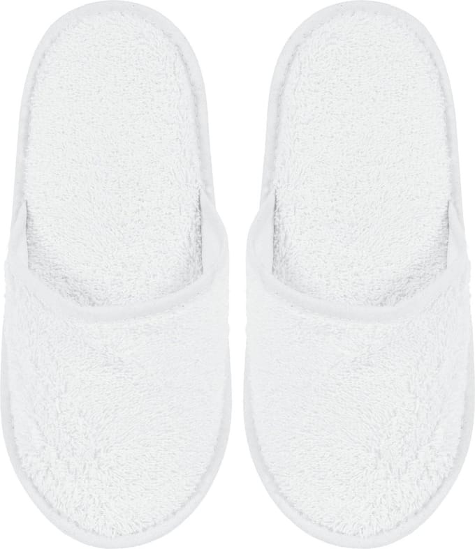 Badslippers Badstof met Zool Uni Pure Wit Maat 43 - 1 Paar