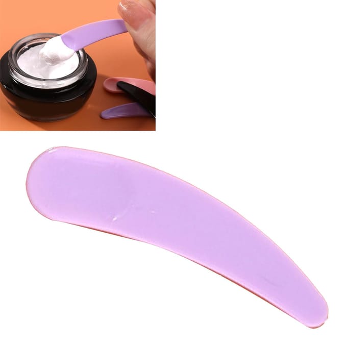 Cosmetische Spatel Schep Mini Gebogen Cosmetische Schep Plastic Make-up Gezichtscrème Lepel voor Mengen pink