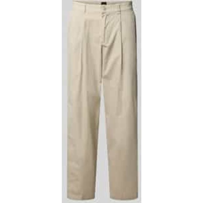 straight fit chino van katoenmix model 'CHINO_ST_PLEATED_1'