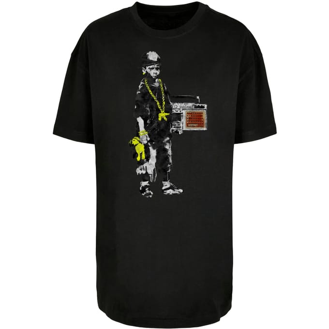 Dames-T-shirt oversized boyfriend Merchcode Brandalised - Boy With Teddy