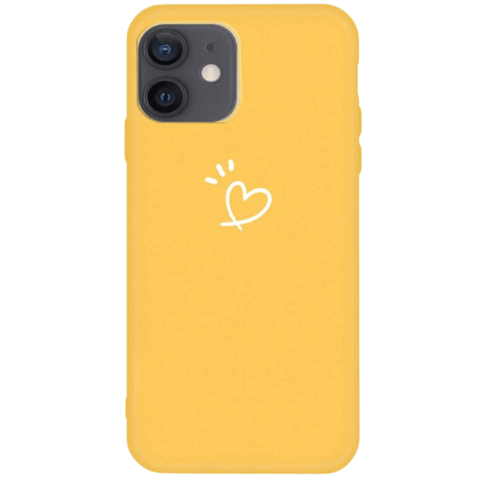 Mocaa iPhone 12 Mini Love Heart Case Geel
