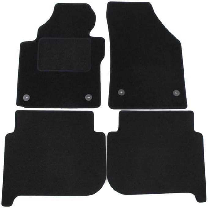 Tapis de sol - VW - Touran 2011-2015 - Velours noir - Ajustement précis - Antidérapant