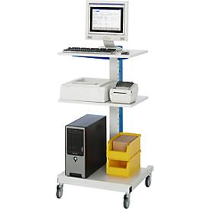 Computerstandaard type 6001, B 650 x D 650 x H 1150 mm, mobiel