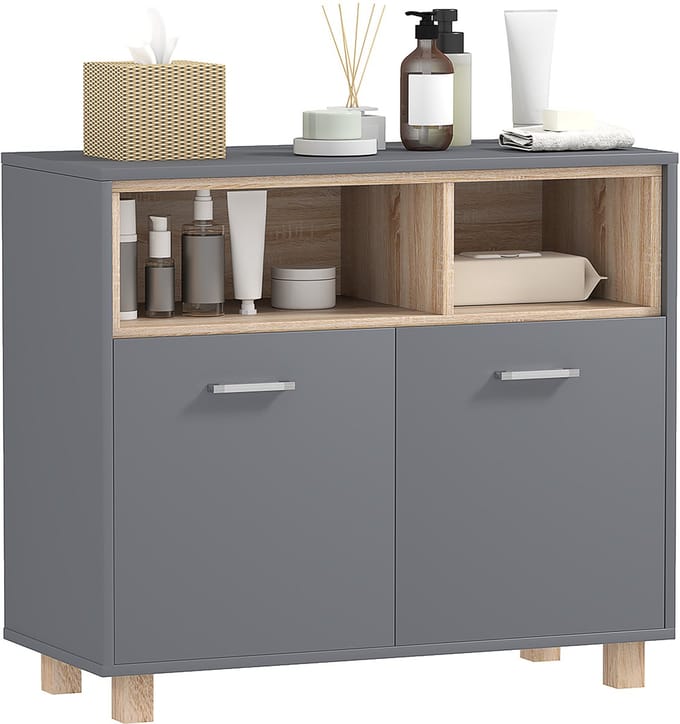 HOMCOM-Badkamerkast-MDF-80x35x70cm-Grijs