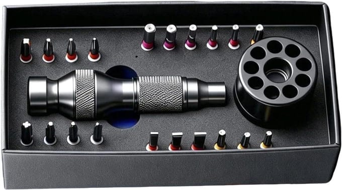 Schroevendraaierbitset - Precisietips Driver Set - Elektronica Repareren - Magnetische Kleine Tips - 22 Stuks - Grijs