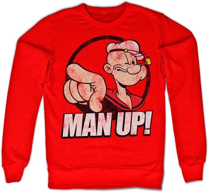 Popeye Sweater/trui -S- Man Up! Rood