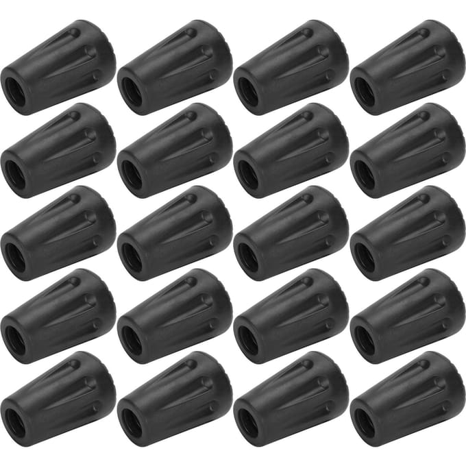 20 stuks Pak Zware Kwaliteit Rubberen Wandelstok Doppen Beschermers Cane Einddoppen black