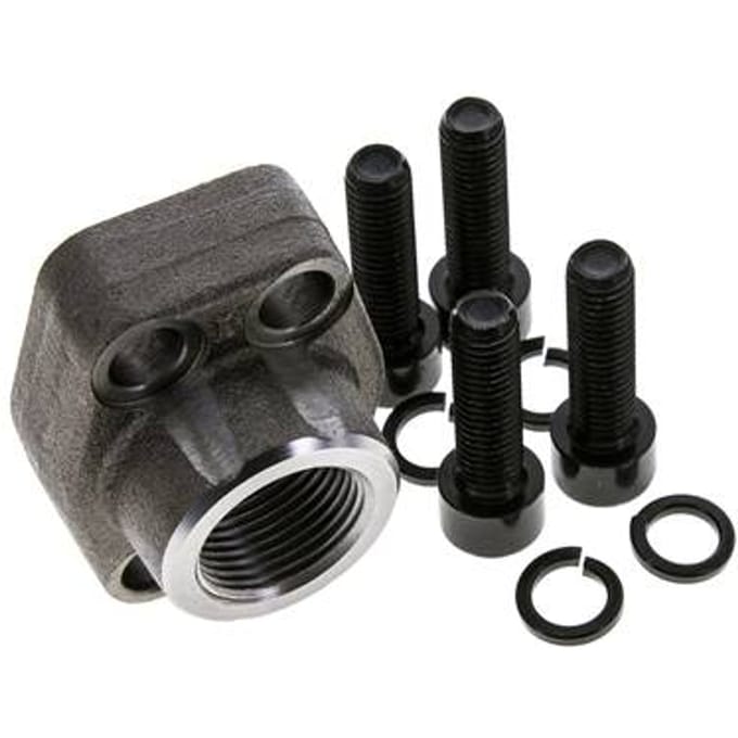 3/4'' SAE Flens 3000 psi Blank staal met G3/4'' Binnendraad ISO 6162-1