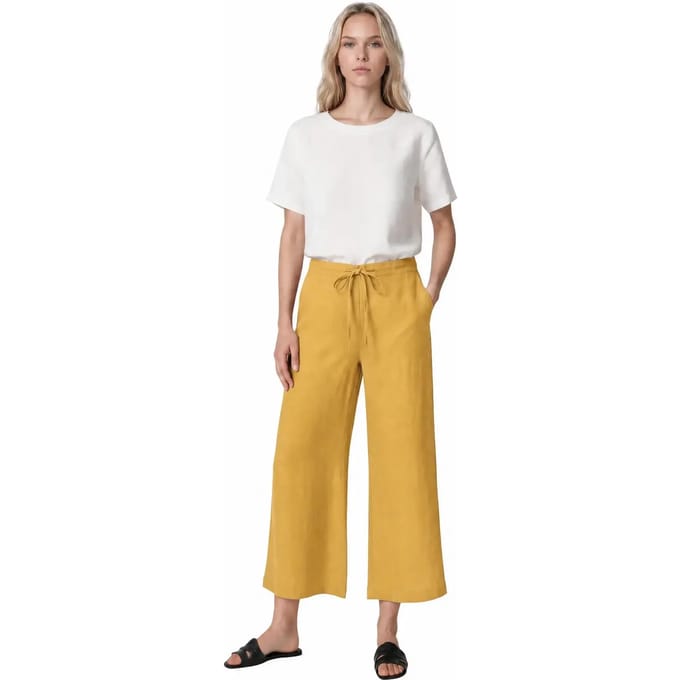 Damesbroek met wijde pijpen Haris Cotton Essentials Drawstring Waist