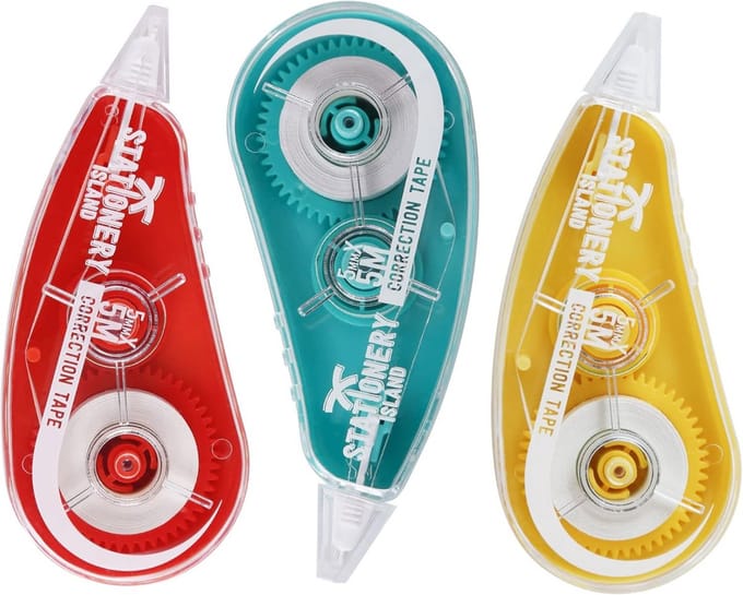 3-Pack Correctieband Roller Set - 5m x 5mm - Voor School, Kantoor en Hobby