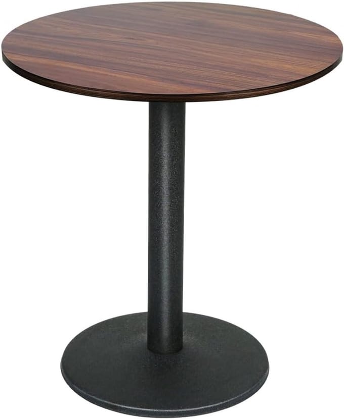 Bartafel Rond - Eettafel Staand - Eetkamer Bistro - Robuust Stalen Frame - 70x70x72 cm - Walnoot