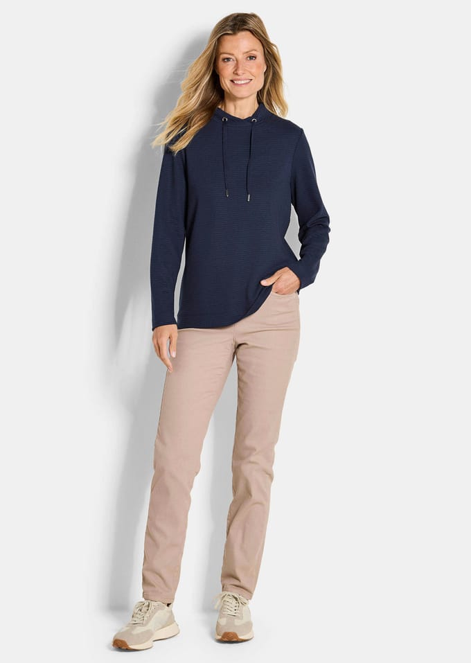 Sweatshirt met koordjes - marine - Gr. 25 van Goldner Fashion