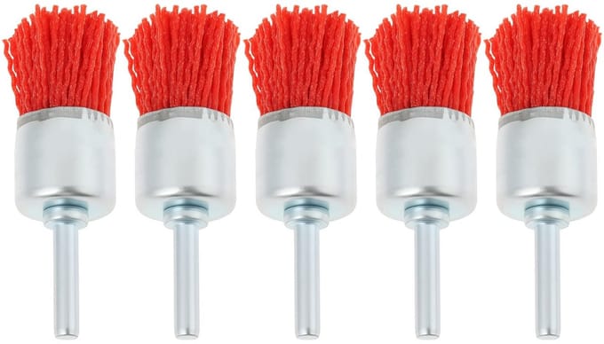 Dailygoods - Rode Nylon Schurende Draad Borstel Set van 5 Stuks
