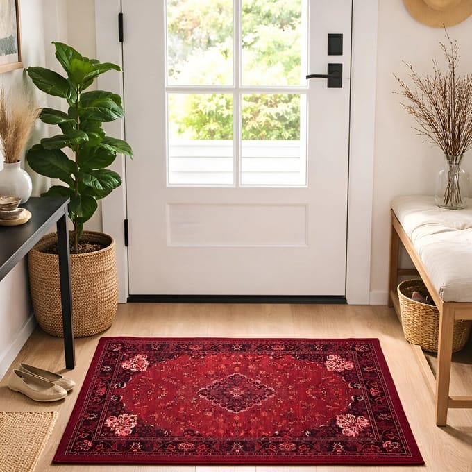 Lavandoux - Deurmat - Vintage - Azra - Rood - 50 x 80 cm