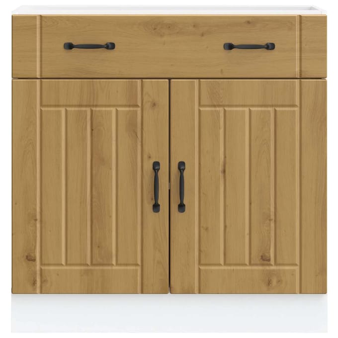 vidaXL - Onderkast - Lucca - bewerkt - hout - artisanaal - eikenkleur