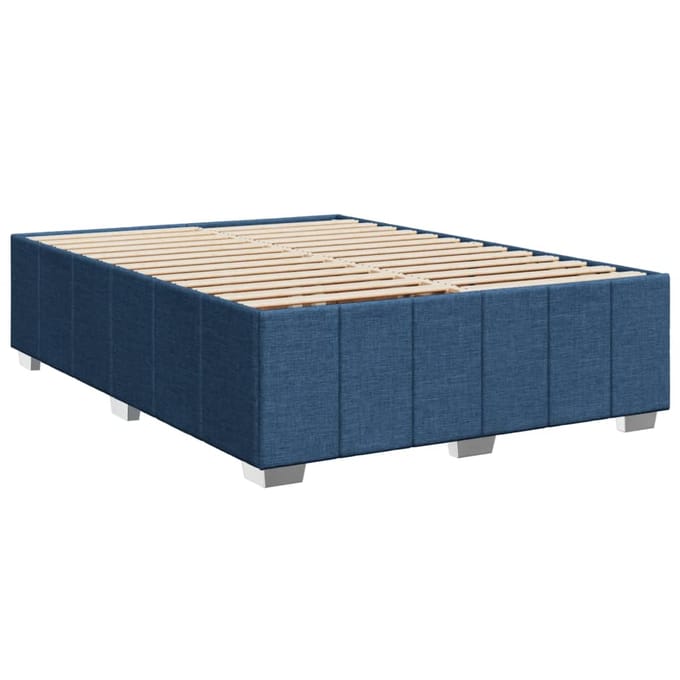 vidaXL - Bedframe - zonder - matras - stof - blauw - 160x200 - cm