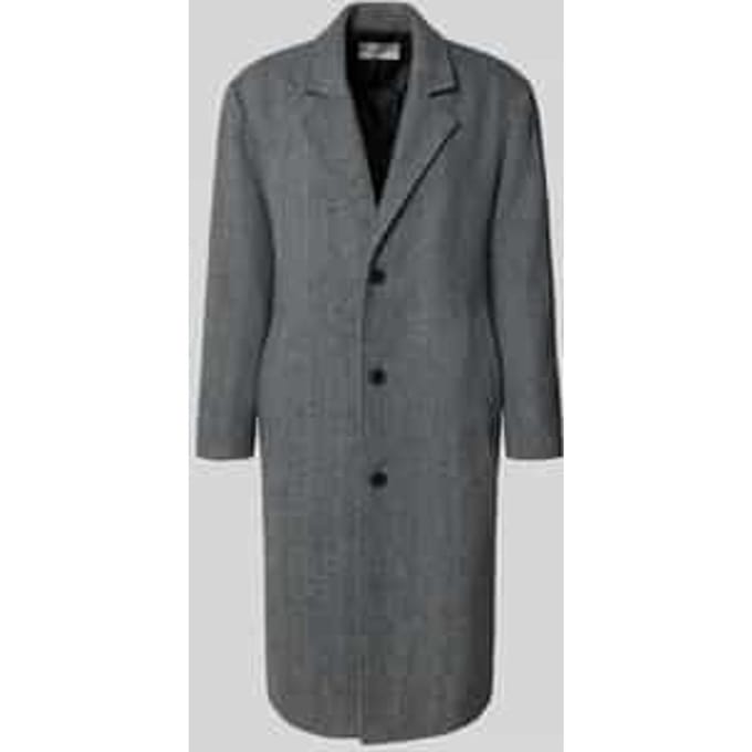 Relaxed fit lange wollen jas met reverskraag, model 'MILOS'