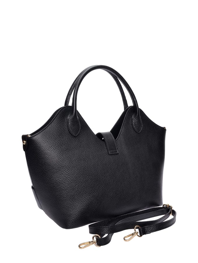 Roberta M Zwart Rundleer Tas