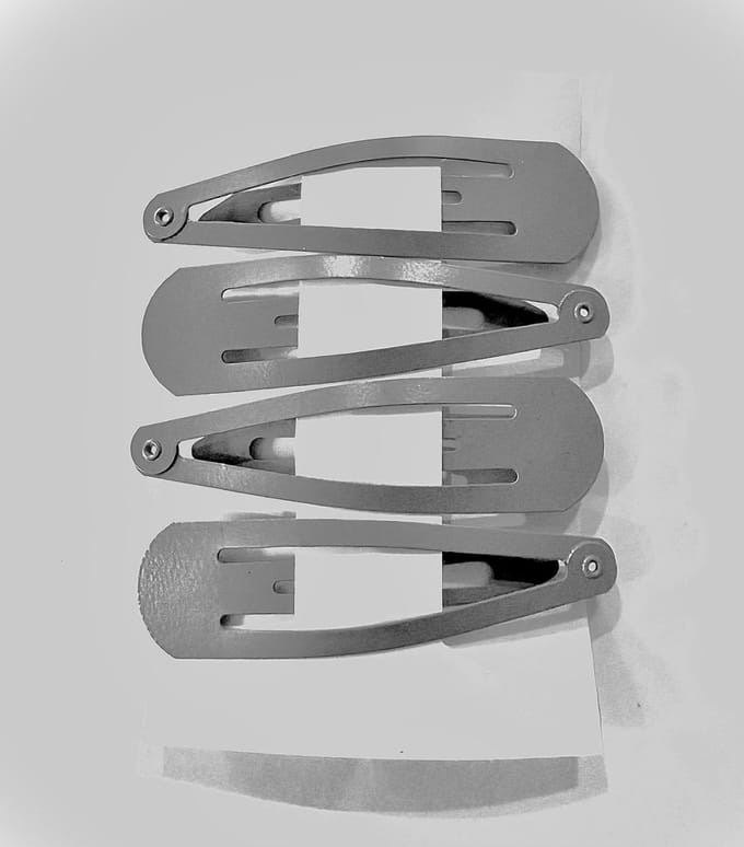 4 stuks Klik klak speldjes grijs groot - haar - haar accessoire - speldje - haar syling