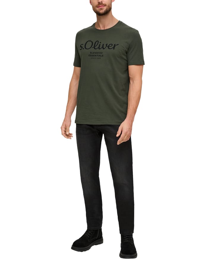 regular fit T-shirt van puur katoen model 'BASIC TEE BIG LOGO'