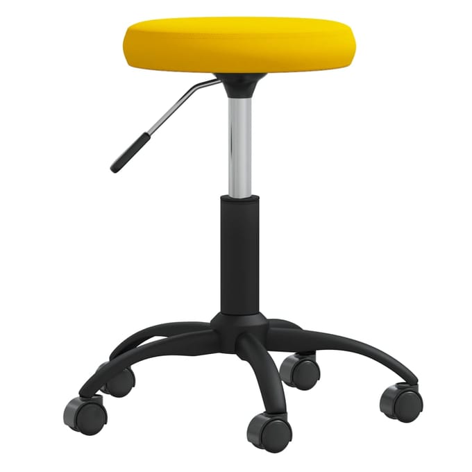vidaXL - Eetkamerstoel - fluweel - mosterdgeel