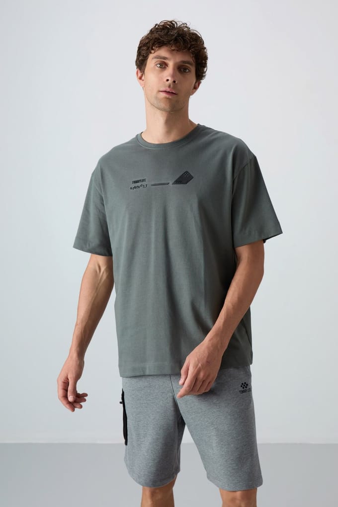 Oversized Katoen-Polyester Crew Neck T-Shirt