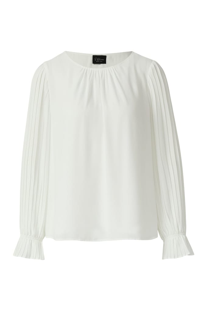 Regular fit blouse met lange mouwen met volants