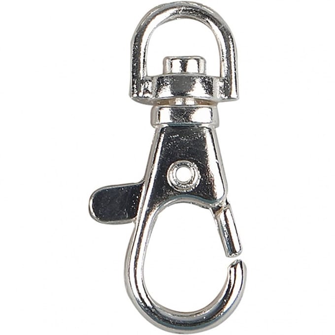 Creotime - Hobbysieradensluiting - Sleutelhanger - 40 mm - Zilver - 15 stuks